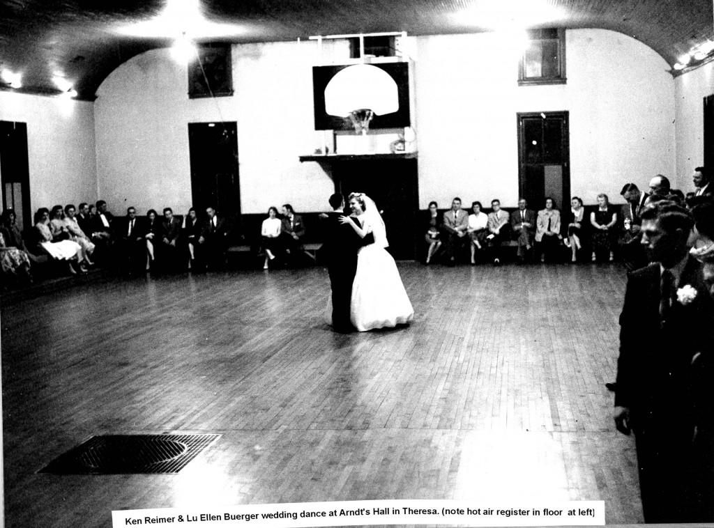 Ken Reimer and Lu Ellen Buerger wedding dance at Arndt's Hall in Theresa.